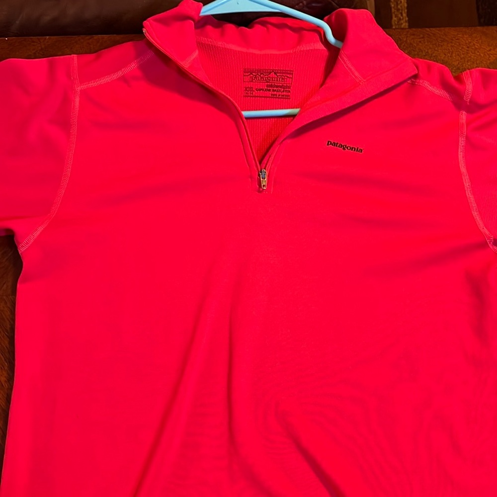 Pink-Orange Patagonia midweight Quarter-zip